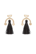 Millie Tassel And Brushed Gold Drop Earrings