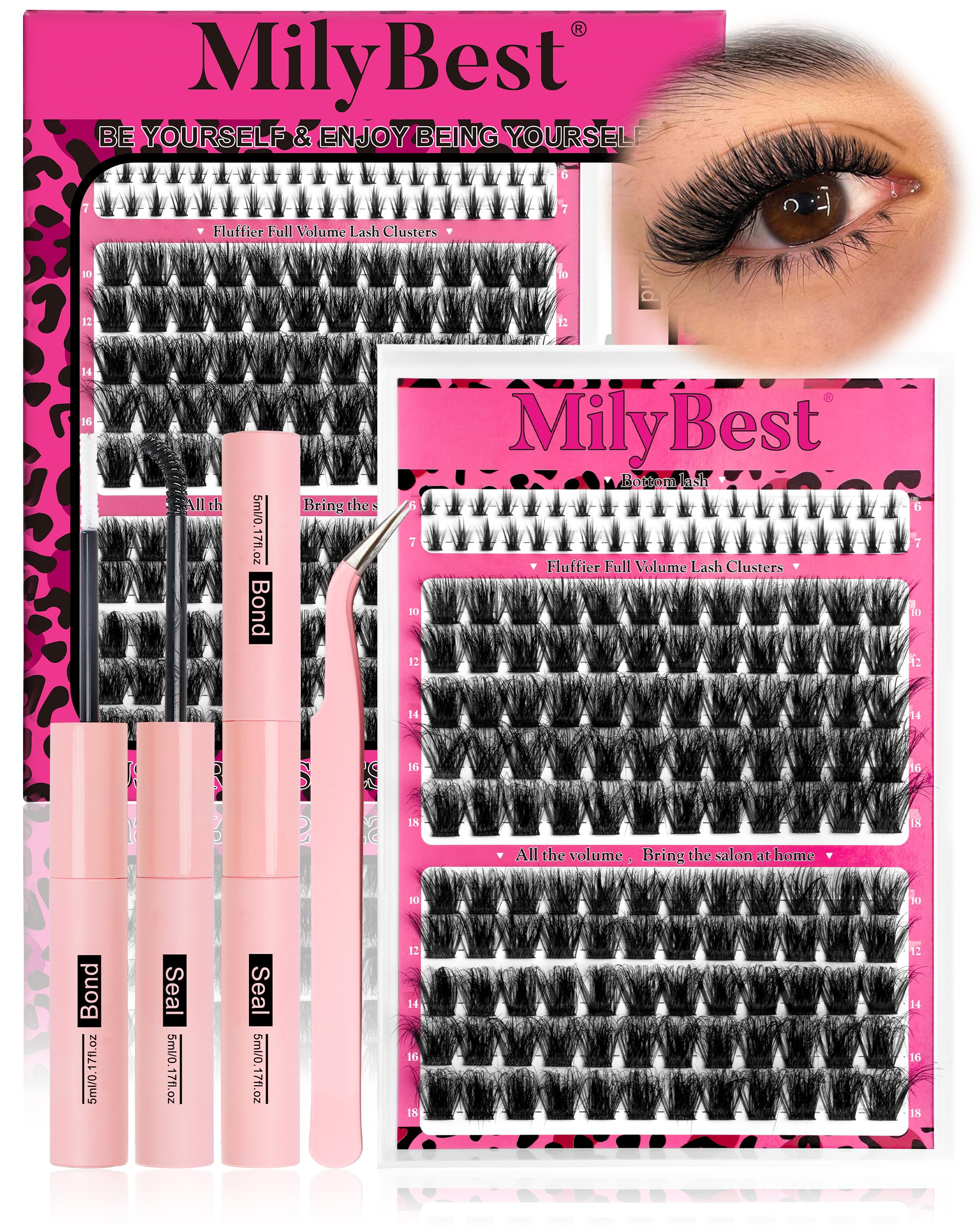 MilyBest Fable Lash Clusters Kit - DIY Volume Lashes 10-18mm