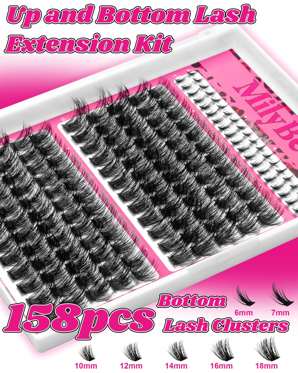 MilyBest Fable Lash Clusters Kit - DIY Volume Lashes 10-18mm