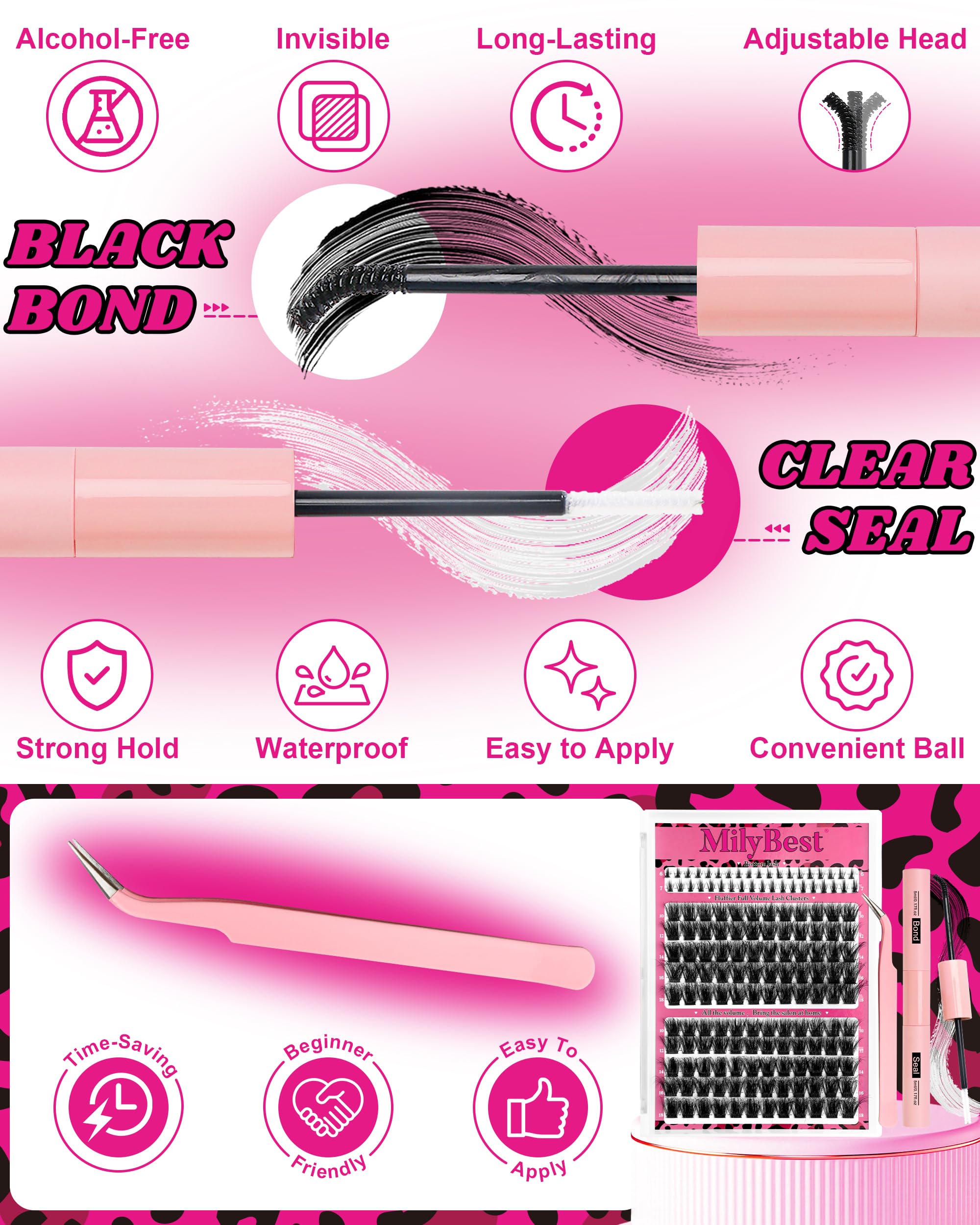 MilyBest Fable Lash Clusters Kit - DIY Volume Lashes 10-18mm