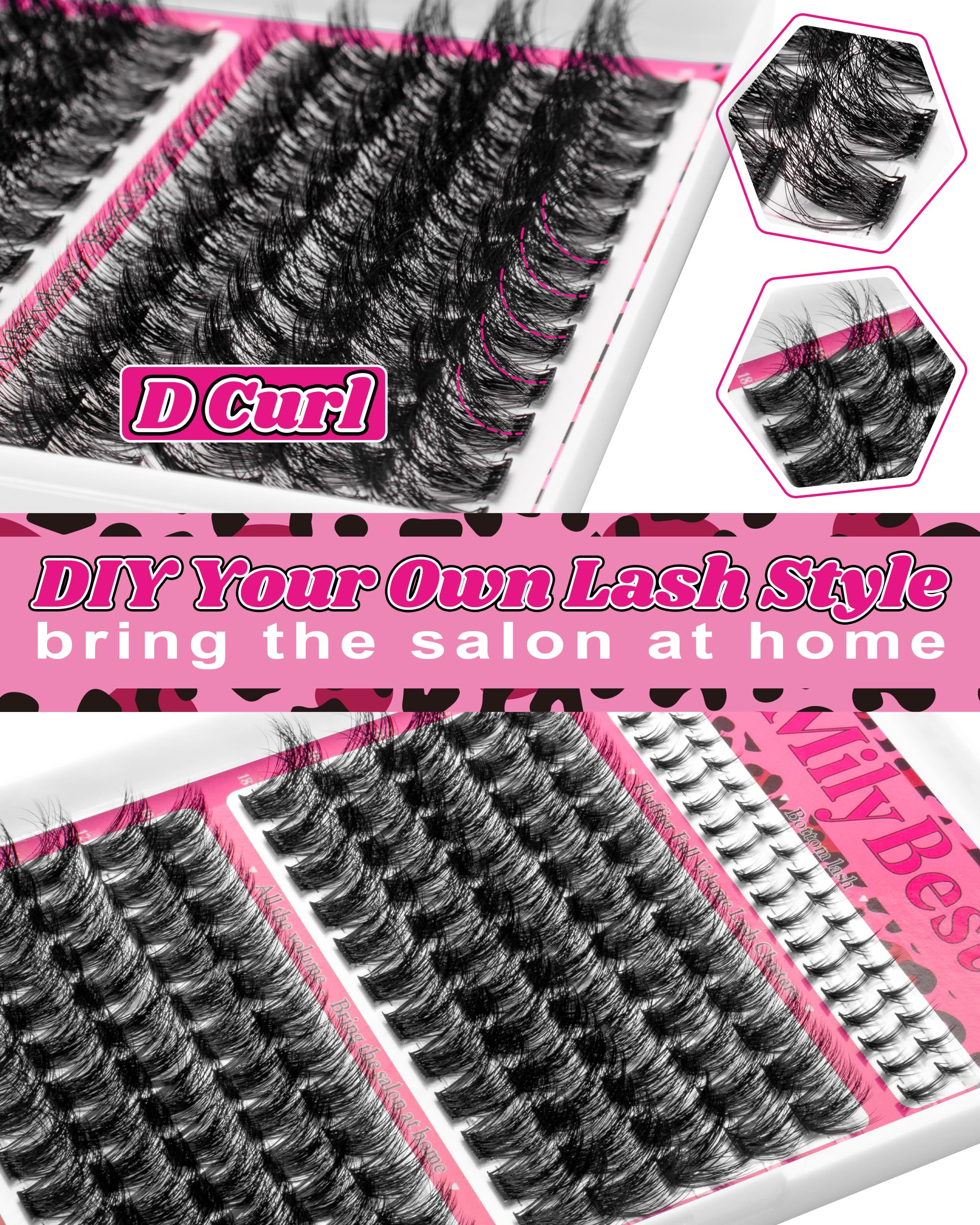 MilyBest Fable Lash Clusters Kit - DIY Volume Lashes 10-18mm