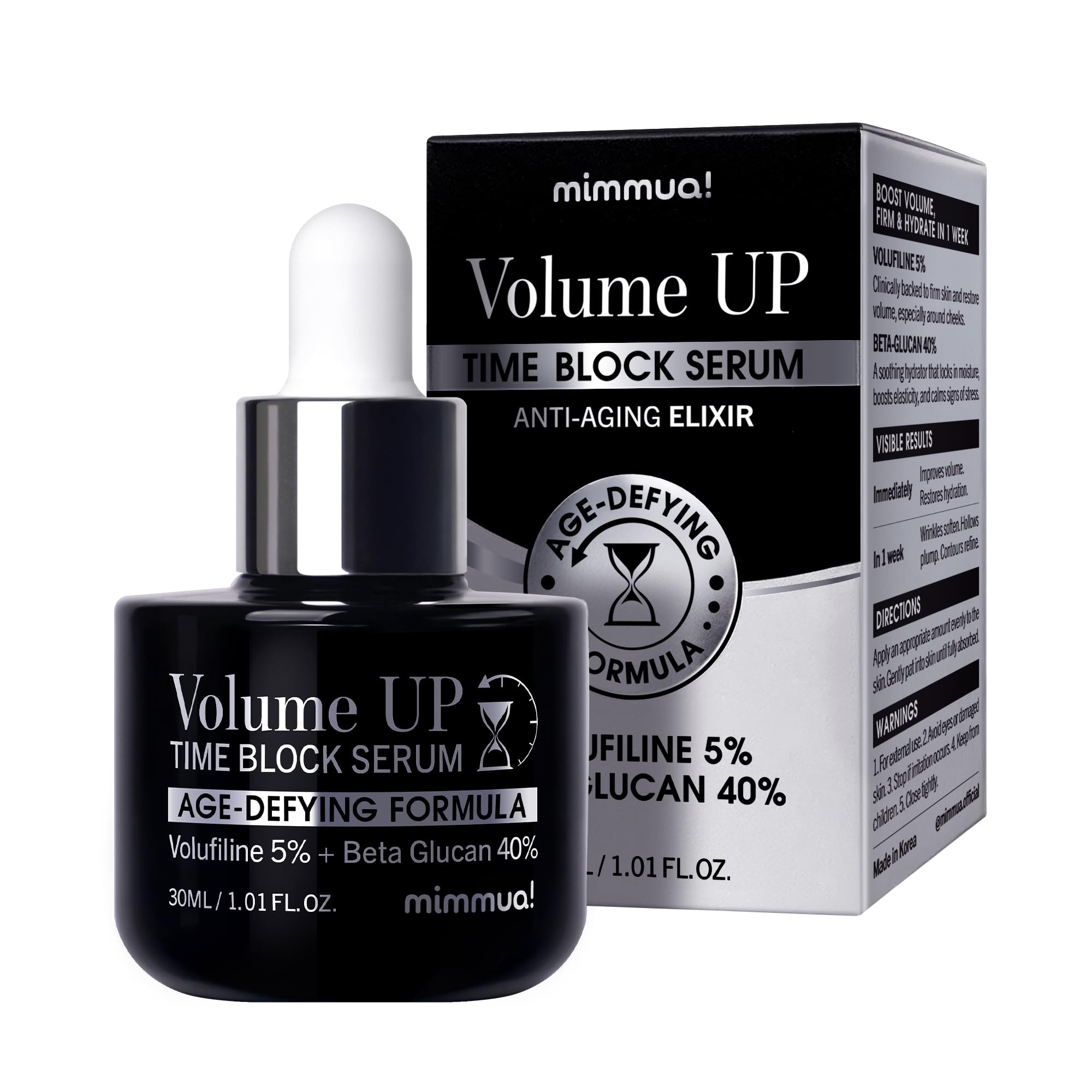 Mimmua Volume UP Time Block Serum – 5% Volufiline + 40% Beta Glucan | Anti-Aging Wrinkle Filler