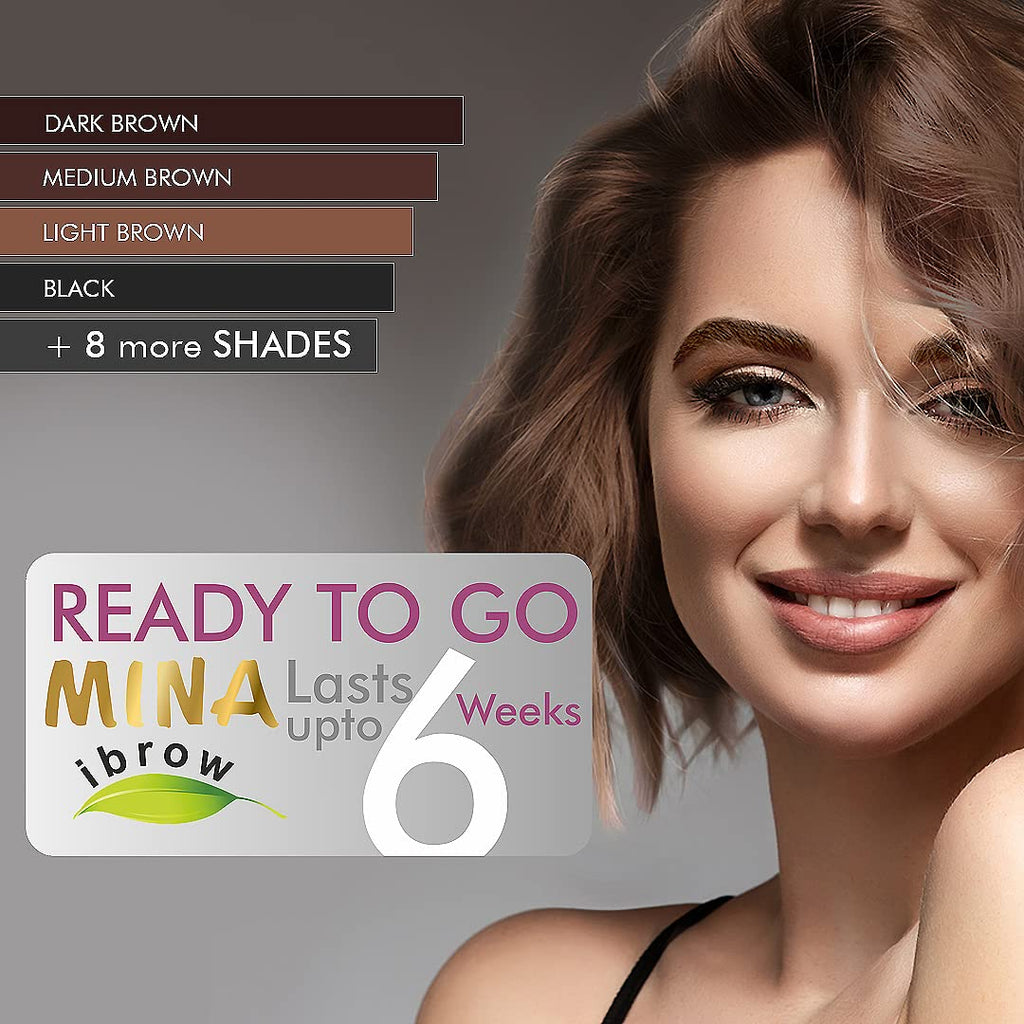 MINA iBrow Henna Hair Color Kit – Ammonia-Free, Gray Coverage, Lasts 6 Weeks | Vegan & Cruelty-Free | Blonde