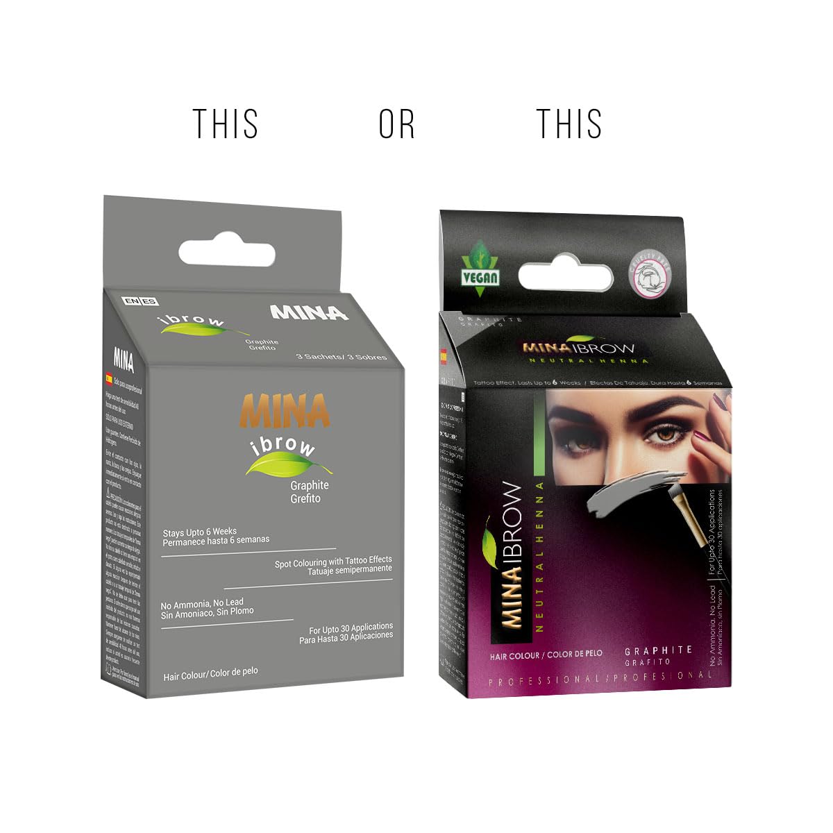 MINA iBrow Henna Hair Color Kit Graphite – Ammonia Free, Cruelty Free, Up to 6 Weeks | MinaiBrow