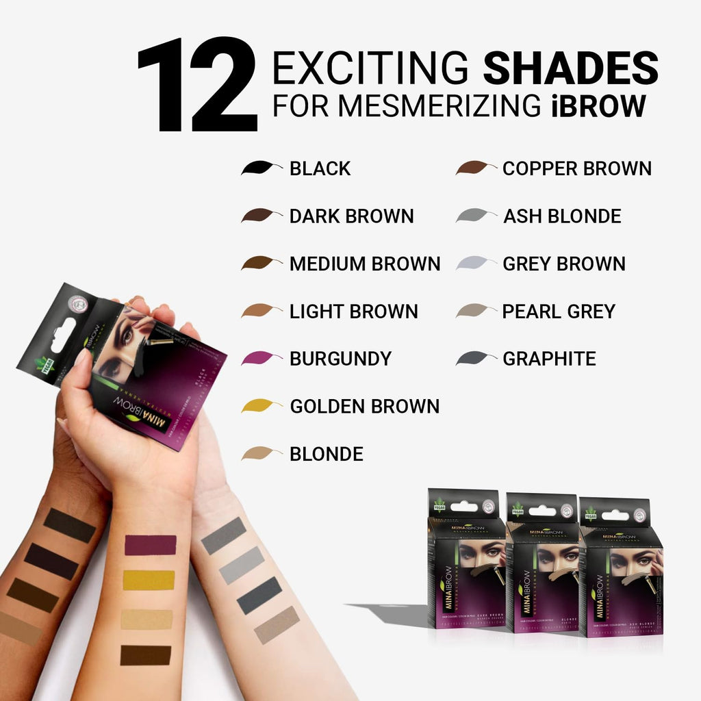 MinaiBrow Mina ibrow Hair Color Gray Brown – Long-Lasting Natural Tint, Vegan & Cruelty-Free