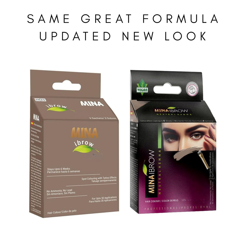 MINA iBrow Henna Hair Color Professional Tint Kit with Brush – Gray Coverage, Up to 6 Weeks, No Ammonia or Lead, Vegan & Cruelty-Free | Up to 30 Applications (Blonde)