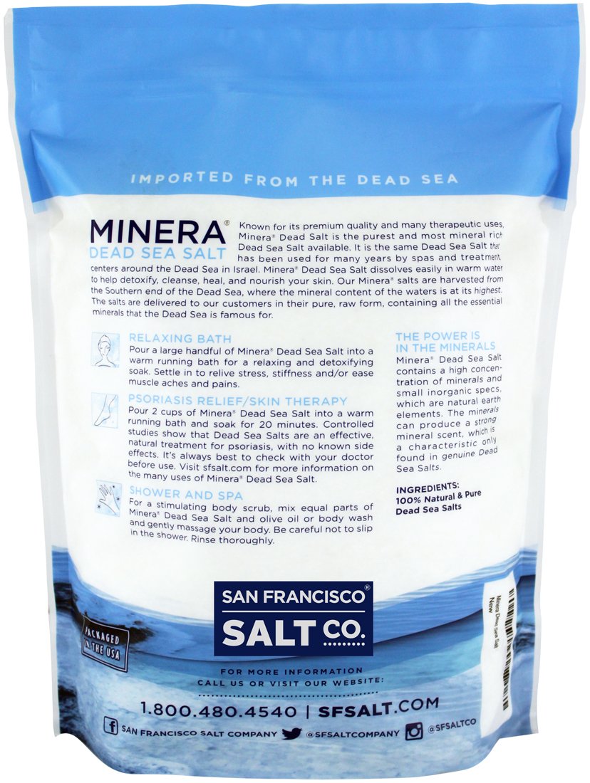 Minera Fine Grain Dead Sea Salt – 19 lb Bath & Soaking, 100% Pure & Natural, Unscented