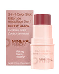 Mineral Fusion 3-in-1 Color Stick – Hydrating Tinted Blush for Cheeks, Lips & Eyes | Berry Glow