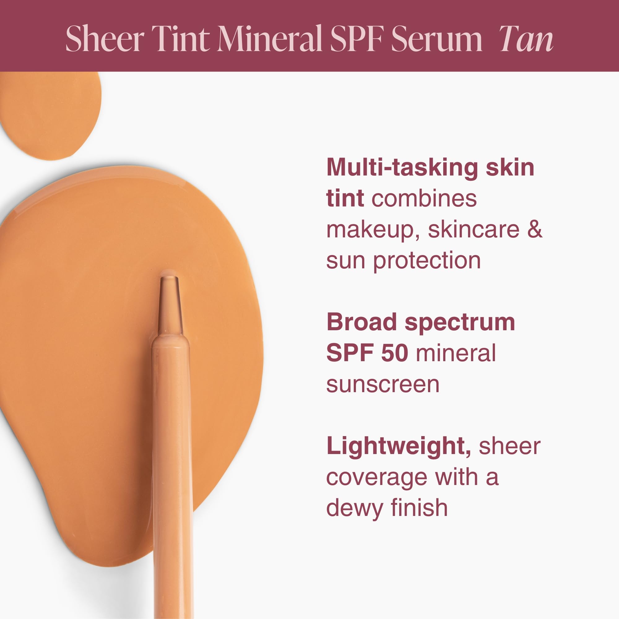 Mineral Fusion Face Serum – Sheer Tint SPF 50 Mineral Sunscreen, Tan