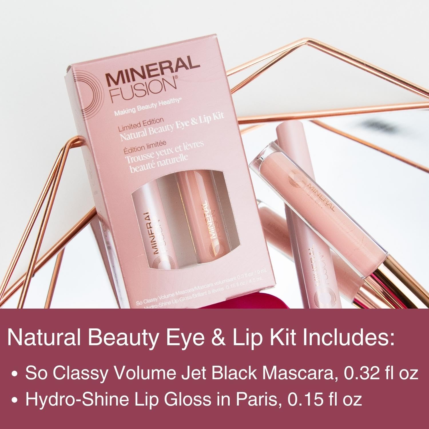 Mineral Fusion So Classy Mascara + Hydro-Shine Lip Gloss Kit – Natural Eye & Lip Duo