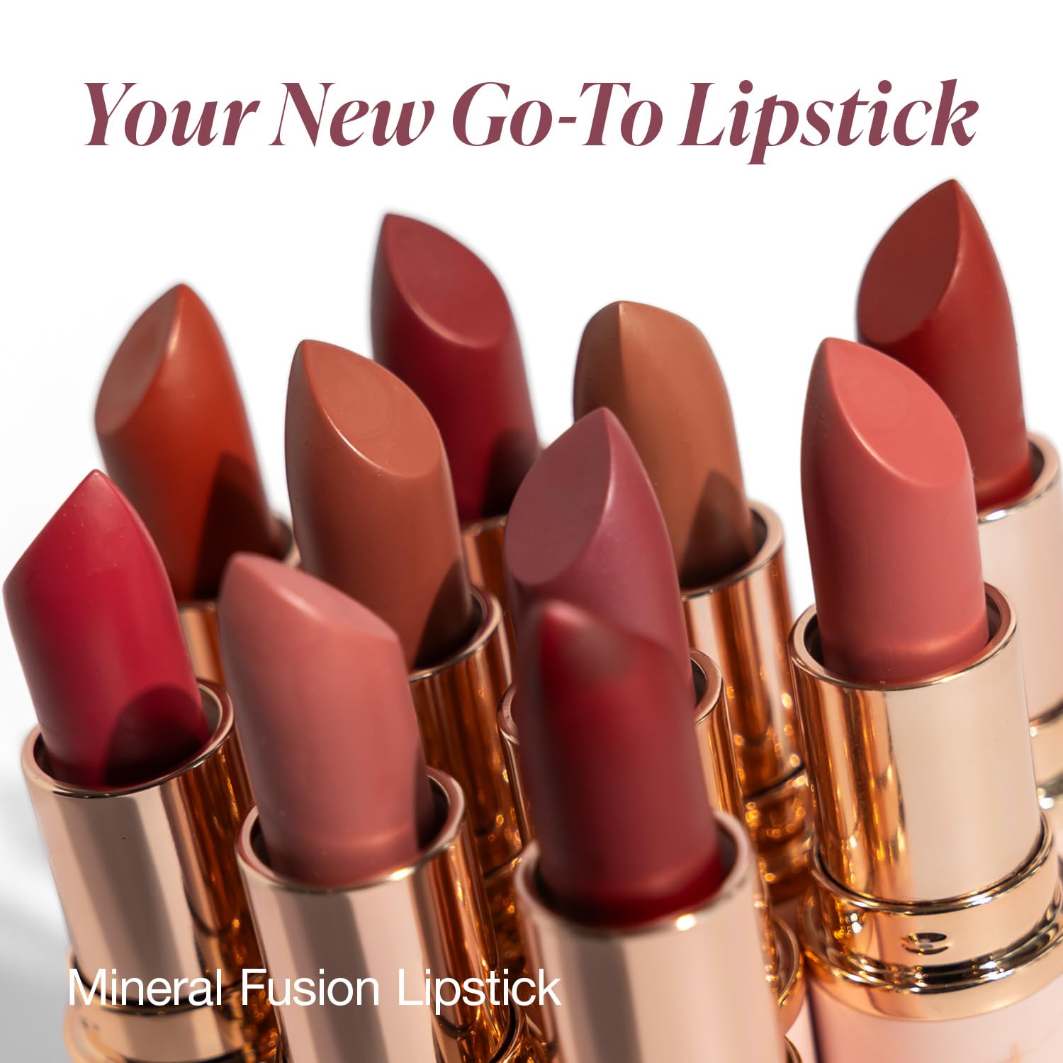 Mineral Fusion Long-Lasting Lipstick – Peach Bellini | Vivid, Smudge-Free Color with Avocado Oil