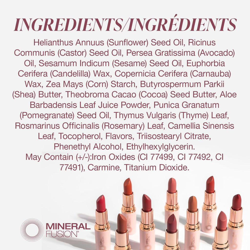 Mineral Fusion Negroni Lipstick — Long-Lasting, Smudge-Free Color with Avocado Oil