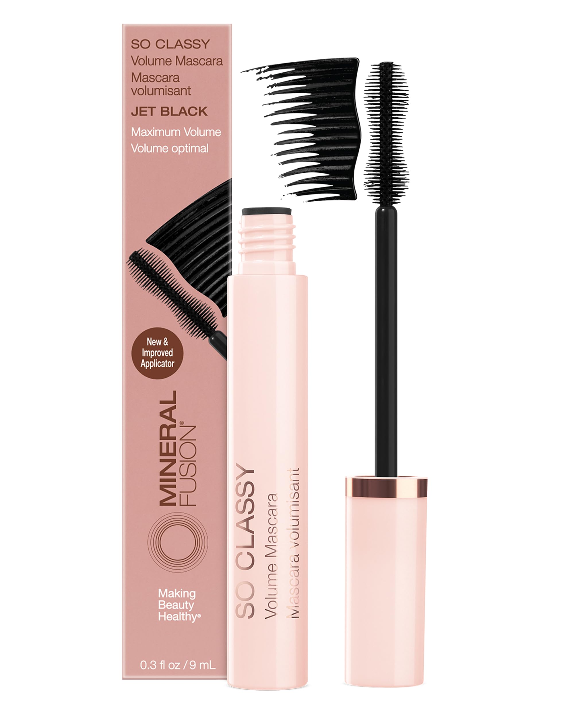 Mineral Fusion So Classy Volume Mascara (Black) – Hypoallergenic, Smudge-Proof, Fuller-Looking Lashes
