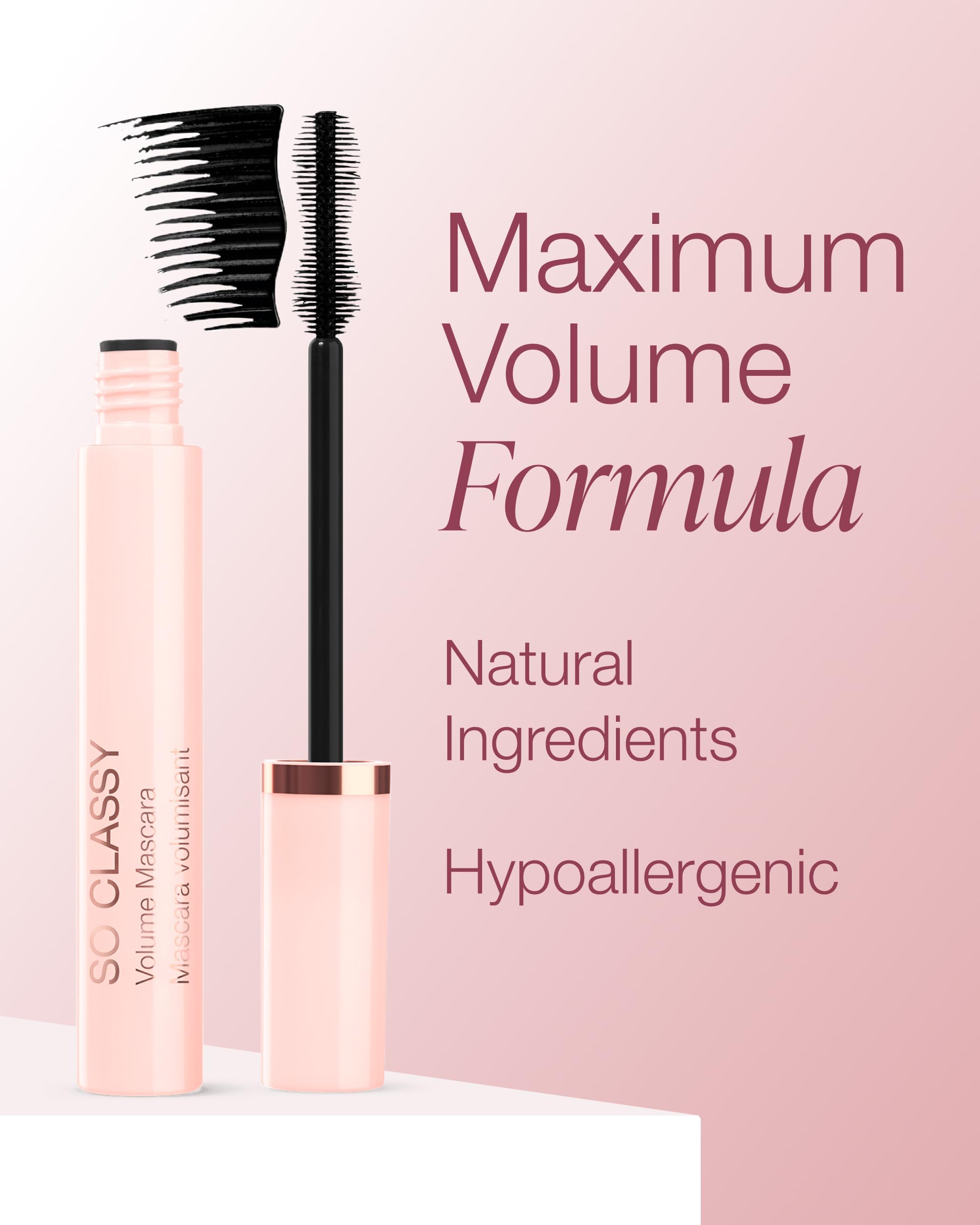 Mineral Fusion So Classy Volume Mascara (Black) – Hypoallergenic, Smudge-Proof, Fuller-Looking Lashes