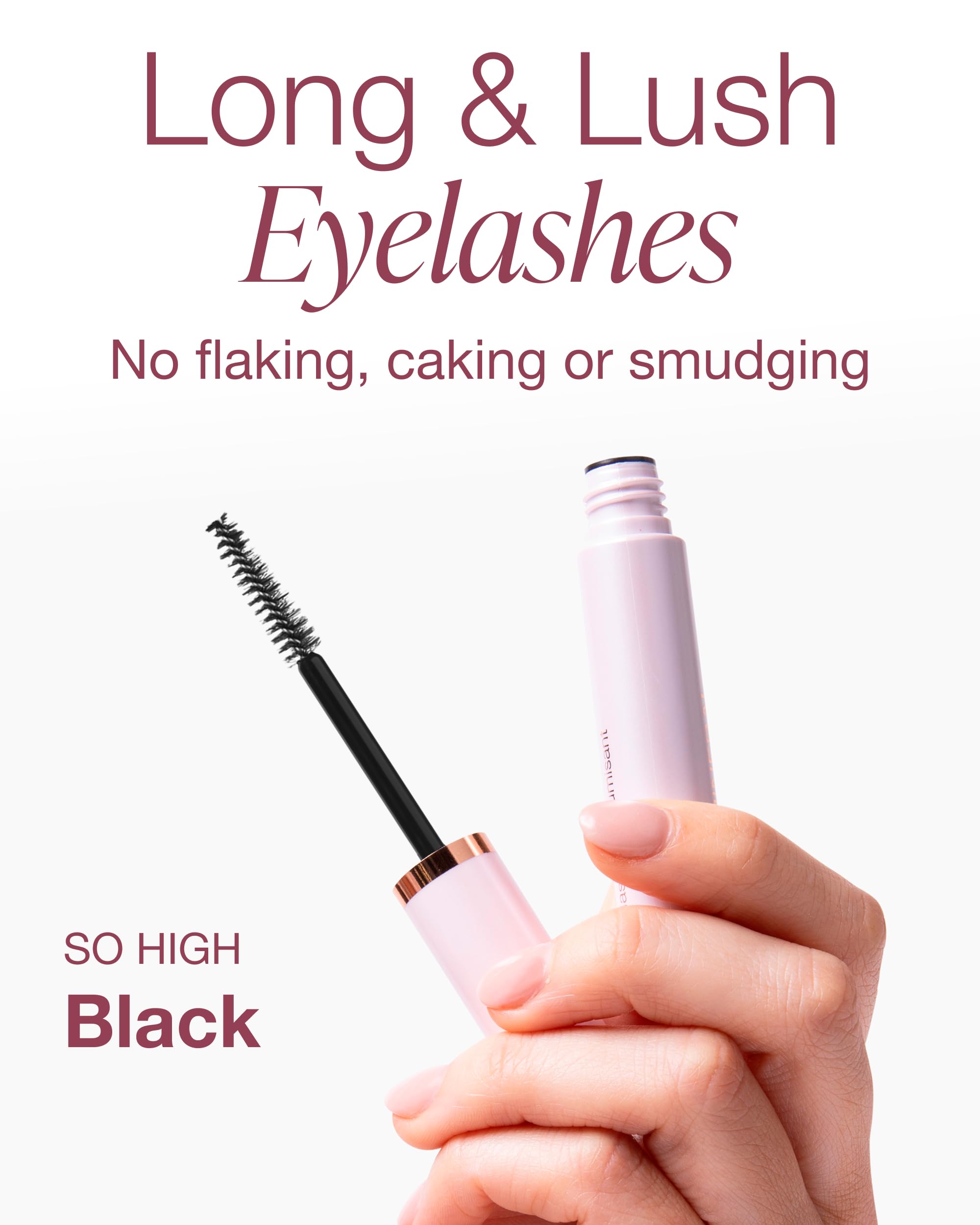 Mineral Fusion So High Extended Length Mascara – Long-Wear, Hypoallergenic, No Smudge (Black)