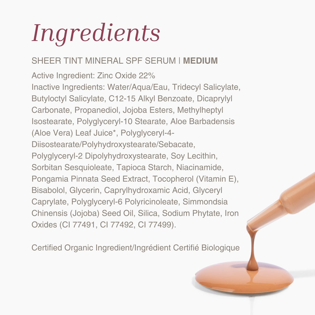 Mineral Fusion Face Serum – Sheer Tint SPF 50 Mineral Sunscreen, Tan