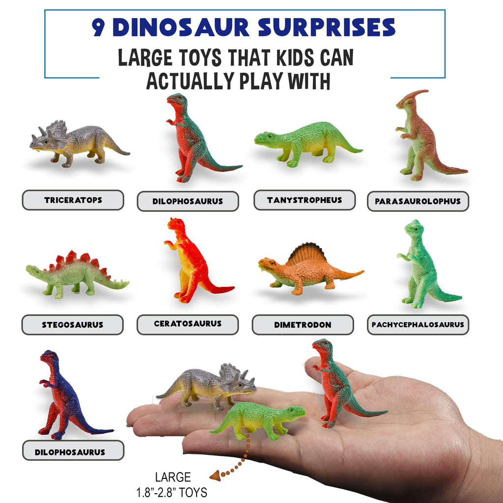Mineral Me California Kids Bath Bombs with Dino Toy Inside – 9 Organic Dino Egg Set