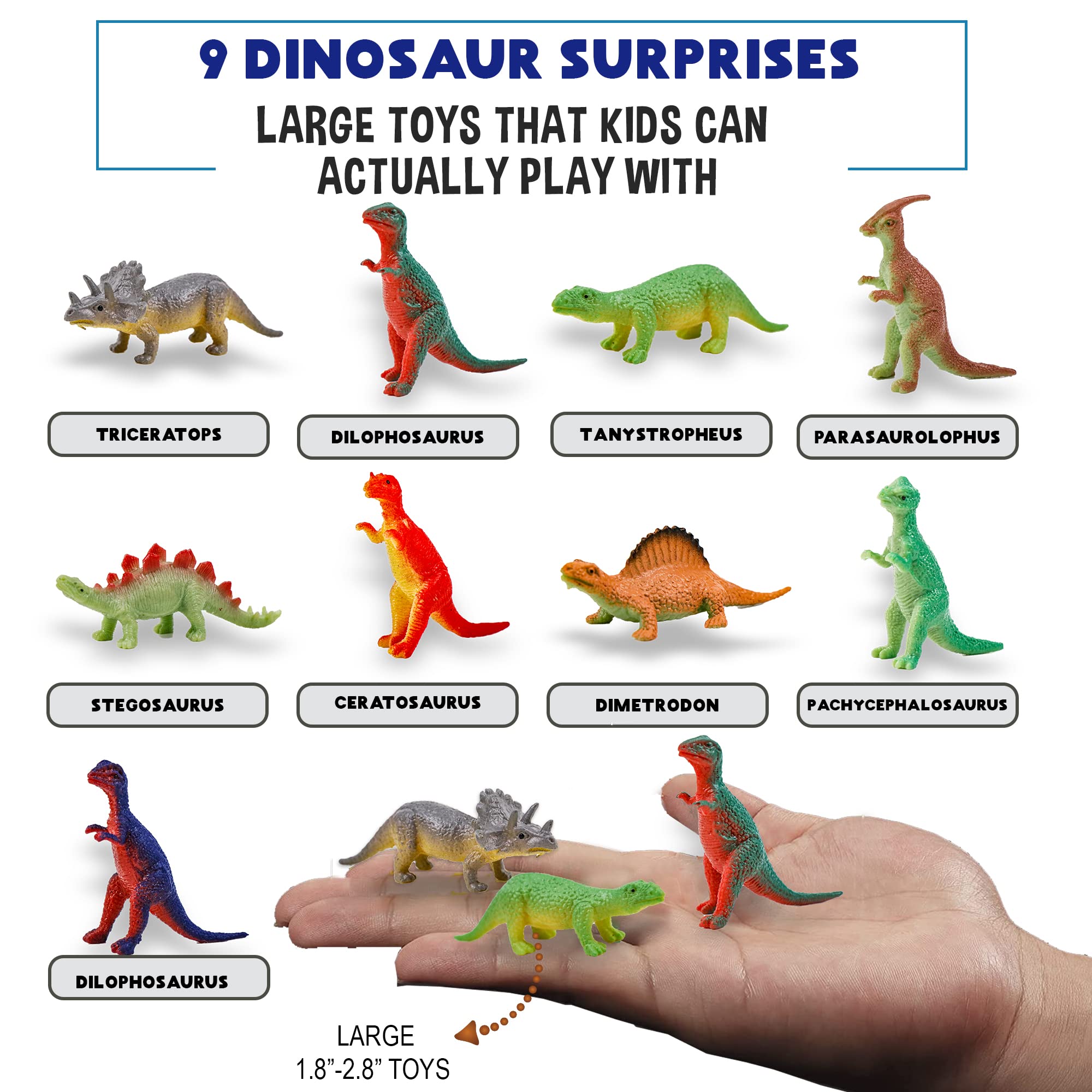 Mineral Me California Kids Bath Bombs with Dino Toy Inside – 9 Organic Dino Egg Set