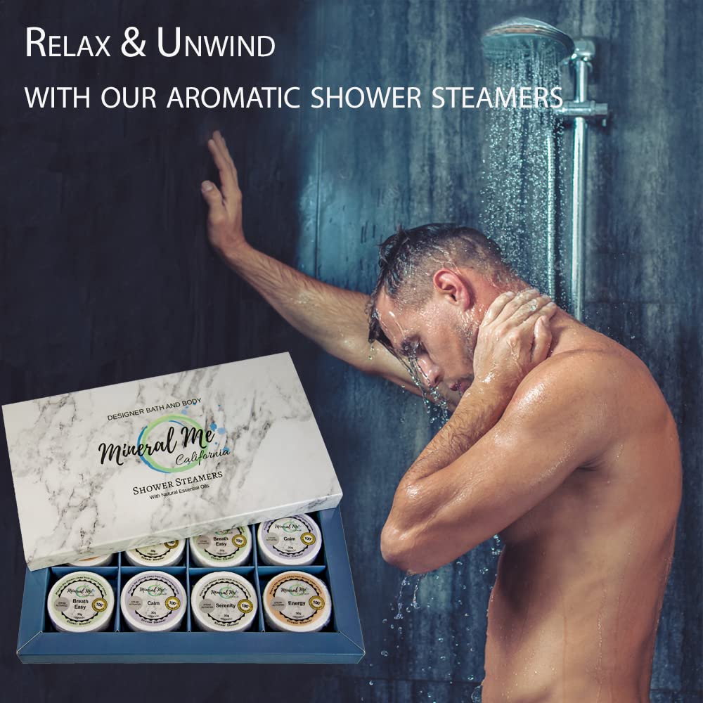 Mineral Me California Shower Steamers Aromatherapy – Organic Essential Oils Shower Bombs