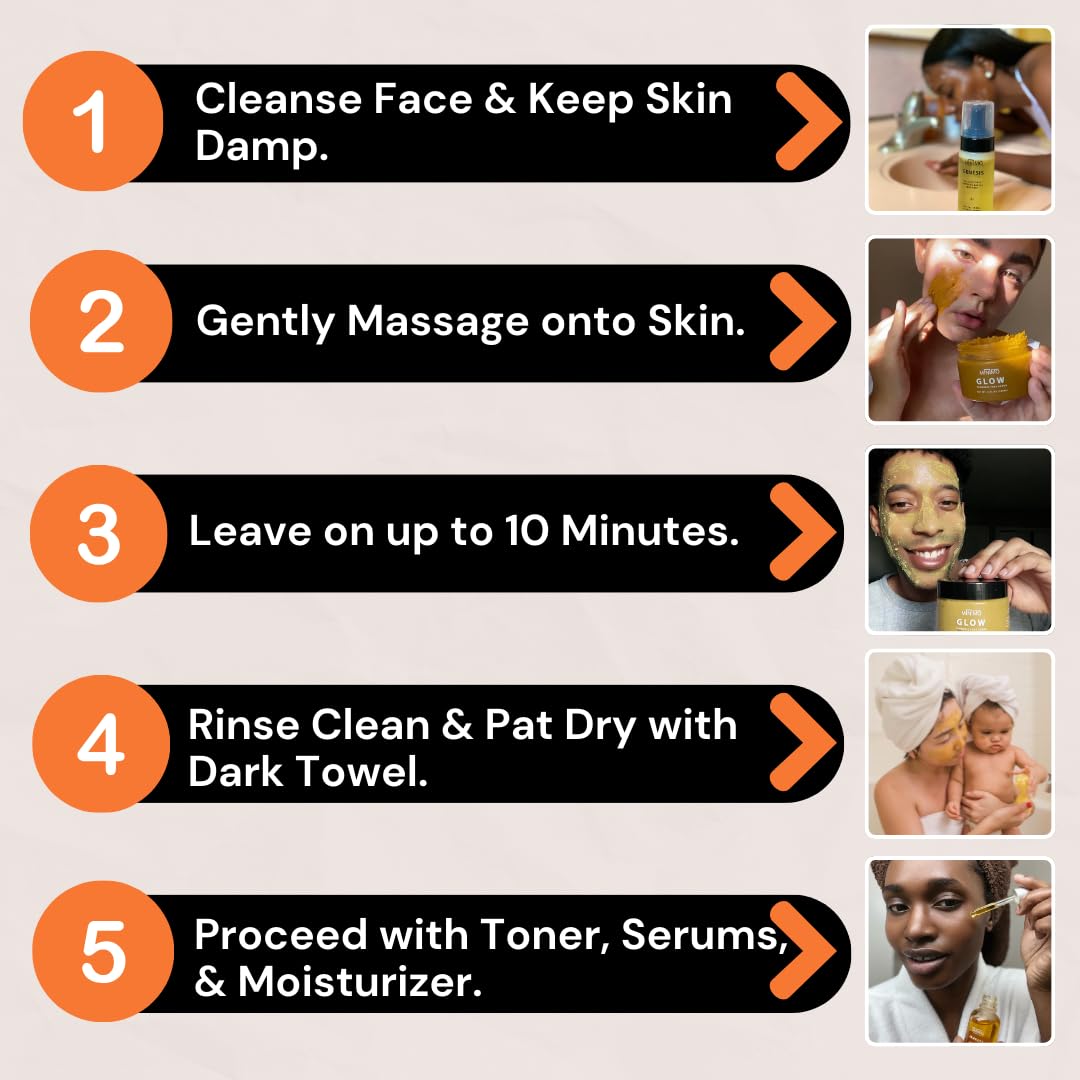 Minimo Glow Turmeric Face Scrub Unscented with Heart Applicator – All Skin Types – 5 fl oz