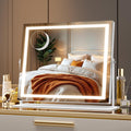 MINISO Vanity Mirror with Lights – 13.8 x 11.4 in LED Makeup Mirror, 3 Color Modes, 10x Magnification, 360° Rotation