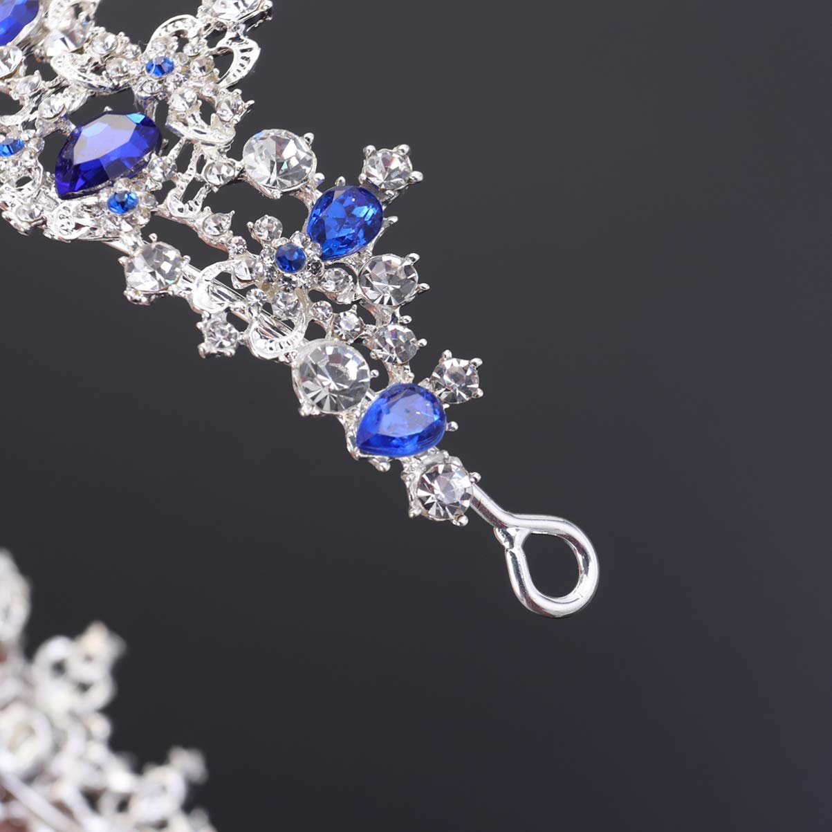 Minkissy Royal Blue Wedding Tiara – Crystal Rhinestone Bridal Crown