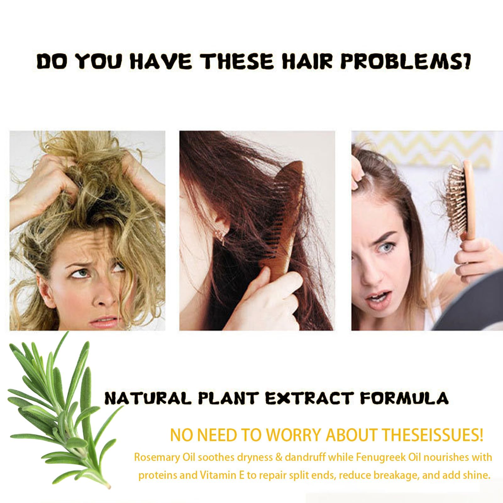 Minnah Hair Growth Oil - Extra Strength Rosemary Fenugreek Castor Oil for Hair & Scalp Care (1 PCS)