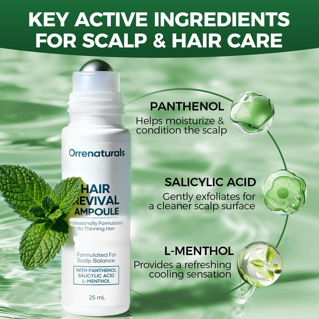 Minyang Orrenaturals Hair Revival Ampoule — Hair Growth Roll-On for Fuller, Thicker Hair (2 Count)