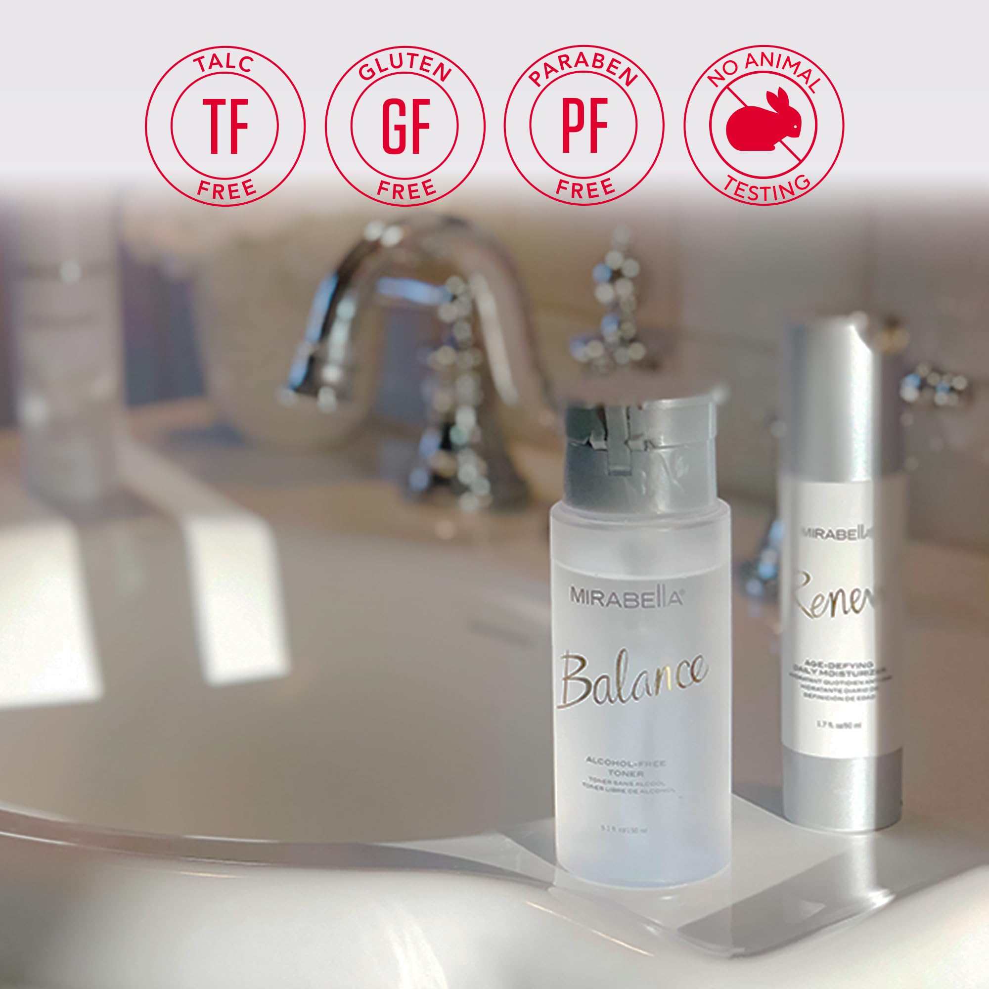 Mirabella Balance Toner for Face – Unscented, Alcohol-Free Hydration for All Skin Types