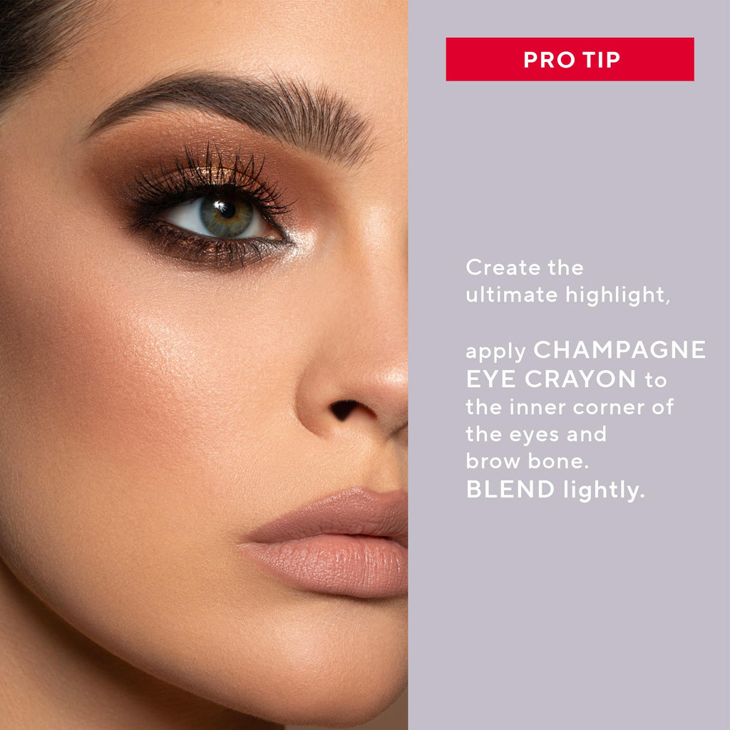 Mirabella Eye Crayon Jumbo Waterproof Eyeliner Pencil in Champagne – 2-in-1 Pigment & Shadow, All-Day Wear