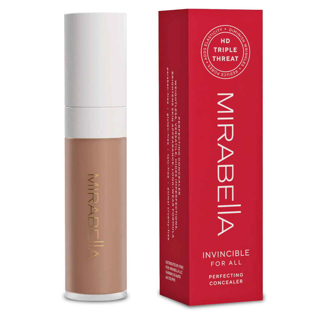 Mirabella Invincible For All Perfecting Under Eye Concealer – Full Coverage Hydrating Concealer with Hyaluronic Acid (Tan T160)