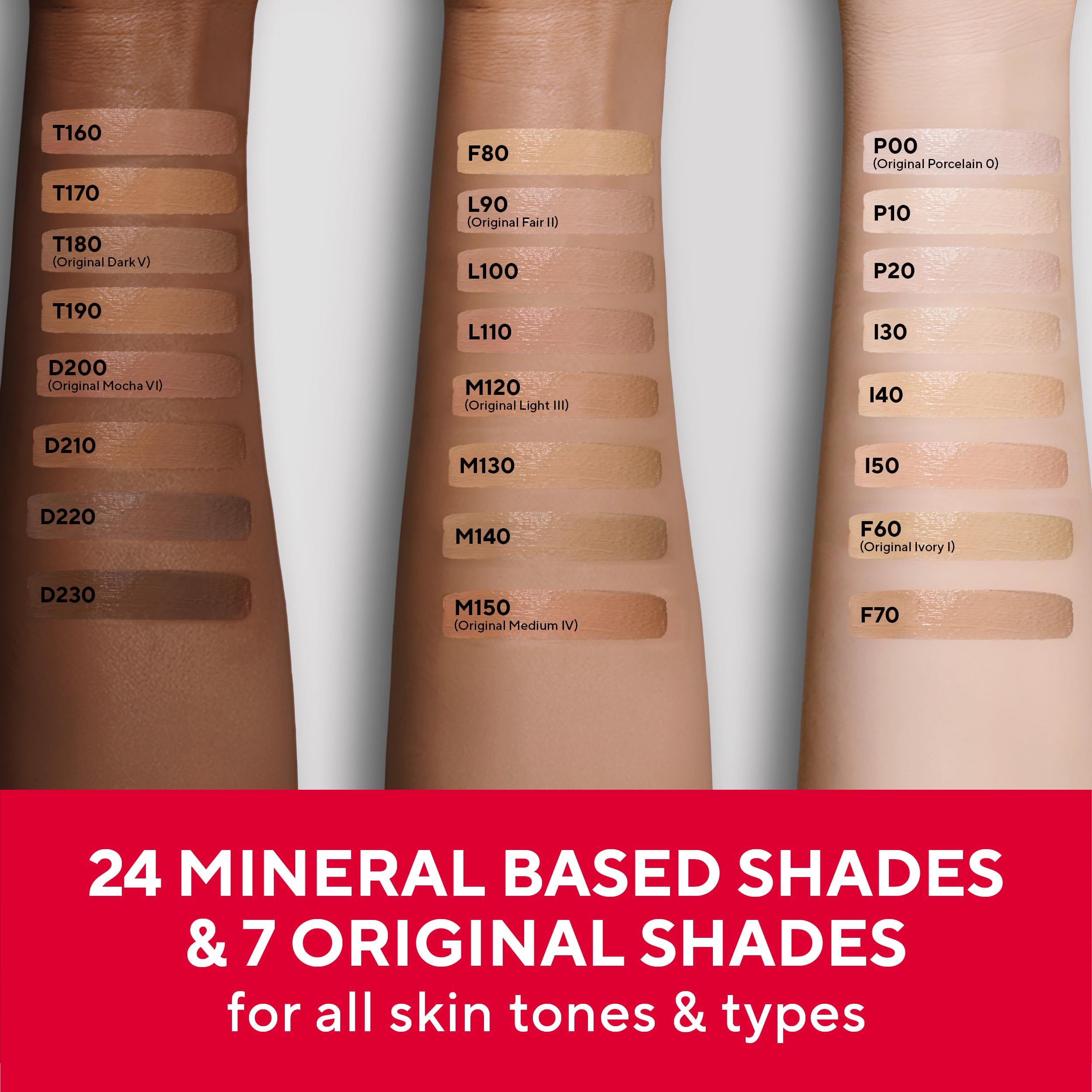 Mirabella Invincible for All HD Liquid Foundation – Moisturizing Demi-Matte Full Coverage (Tan T190) | 24 Shades