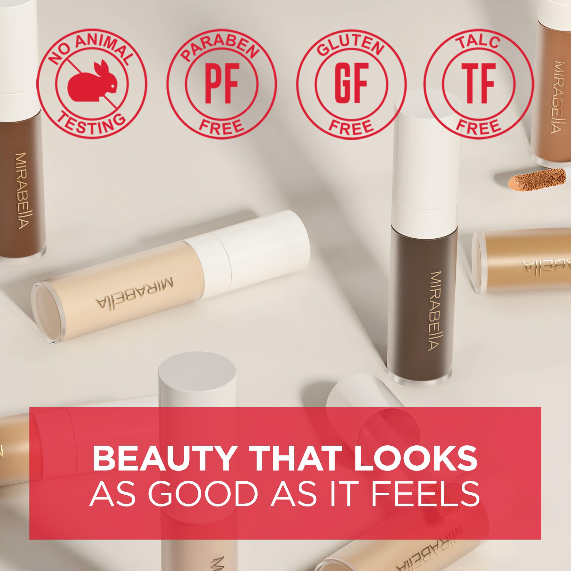Mirabella Invincible For All Perfecting Under Eye Concealer – Full Coverage Hydrating Concealer with Hyaluronic Acid (Tan T160)