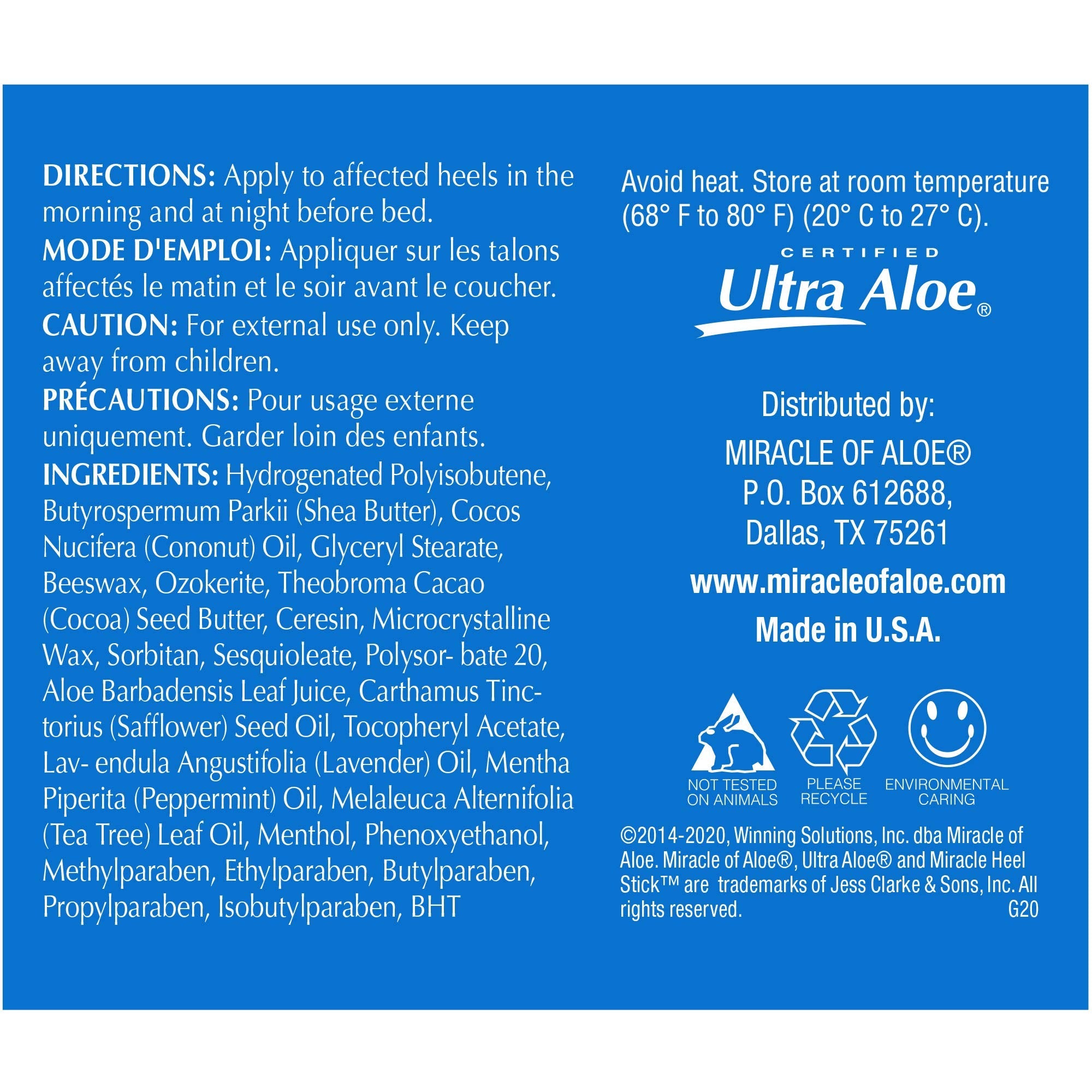 Miracle of Aloe Heel Balm Stick with Gel Socks – Soothe Dry, Cracked Heels