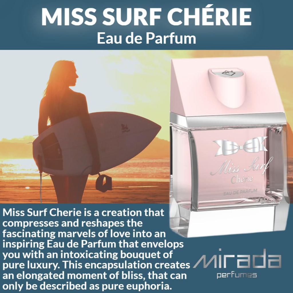 MIRADA Miss Surf Chérie Eau de Parfum (100 ml) – Women’s Fragrance with Fruity Floral Notes