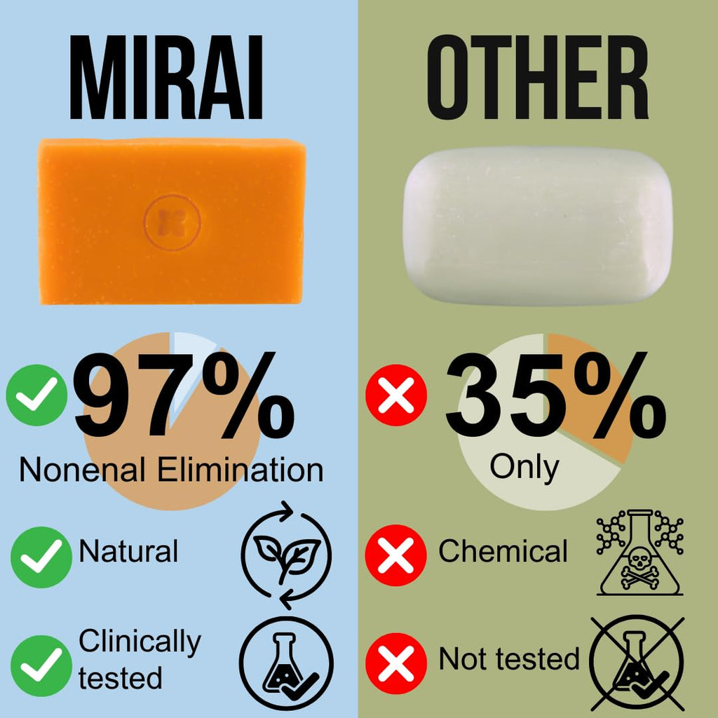Mirai Persimmon Soap Bar for Body (100g) – Nonenal Odor Control with Japanese Persimmon & Green Tea