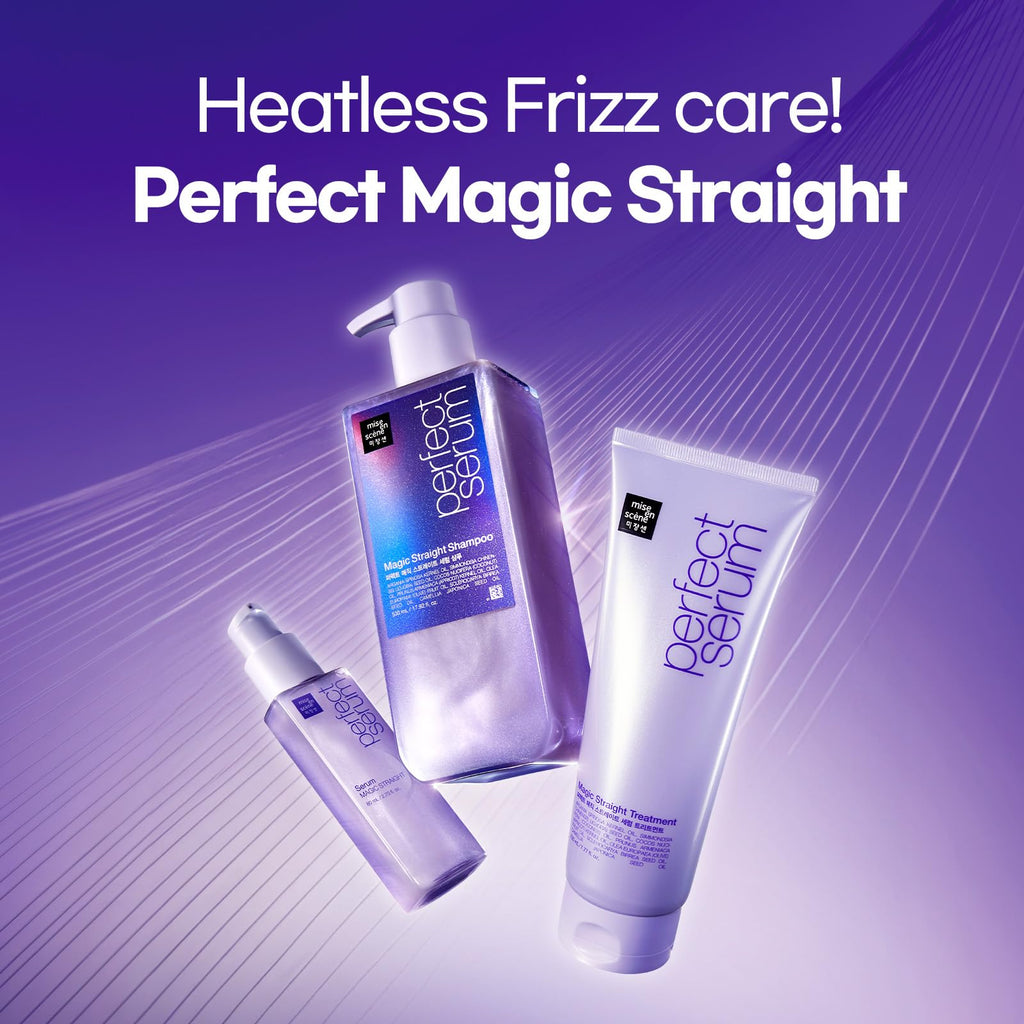 Mise En Scene Perfect Serum Magic Straight – Hair Taming Oil, Heat Protectant, Humidity Shield | Coconut Oil, Bergamot | 2.7 Fl Oz