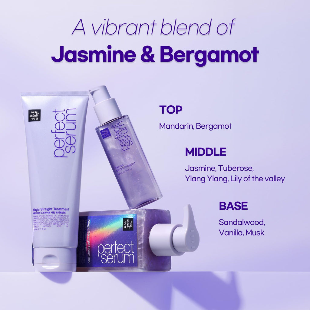 Mise En Scene Perfect Serum Magic Straight – Hair Taming Oil, Heat Protectant, Humidity Shield | Coconut Oil, Bergamot | 2.7 Fl Oz