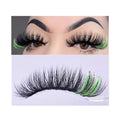 Miss Kiss Black Eyelashes with Green Glitter End | Faux Mink Lash Strip for Festival & Party