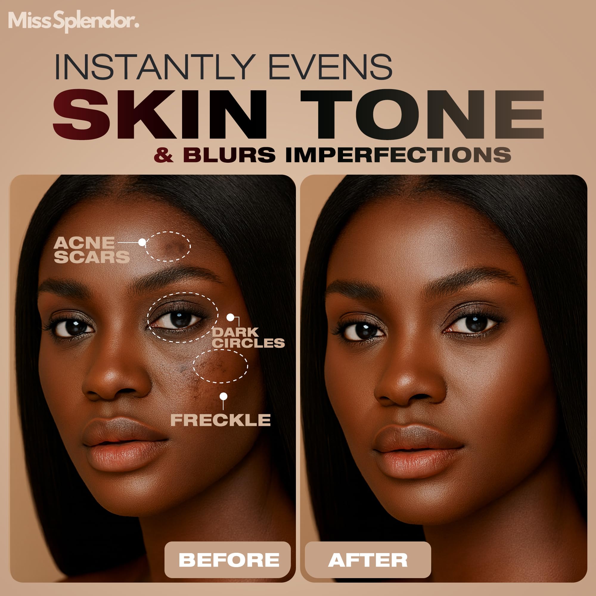 Miss Splendor Beauty Balm Skin Tint 2 Pack – Shade 3 | Serum-Boosted Hybrid Foundation & Skincare