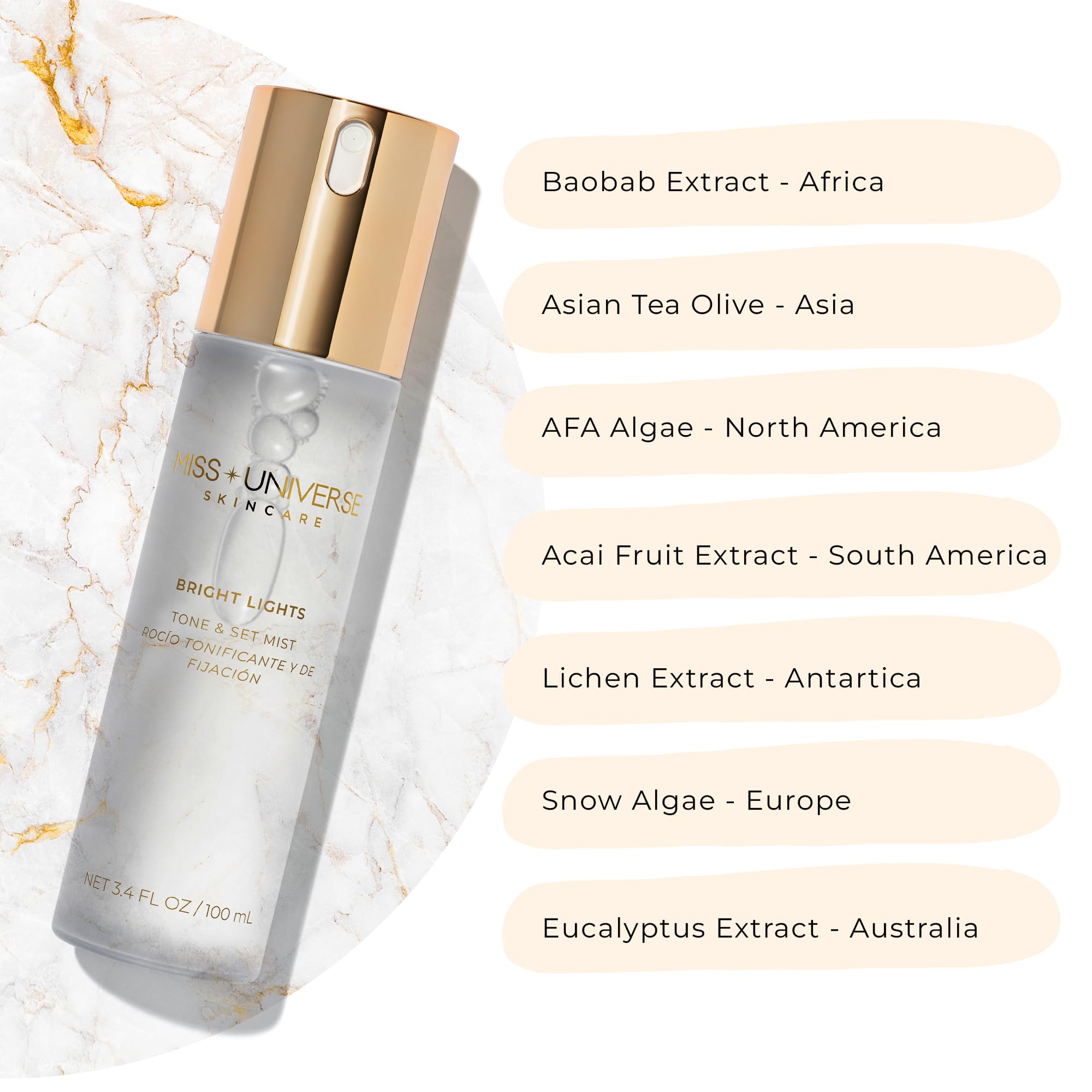Miss Universe Skincare Bright Lights Toner – 100 mL, Hydrating Vitamin C & Hyaluronic Acid