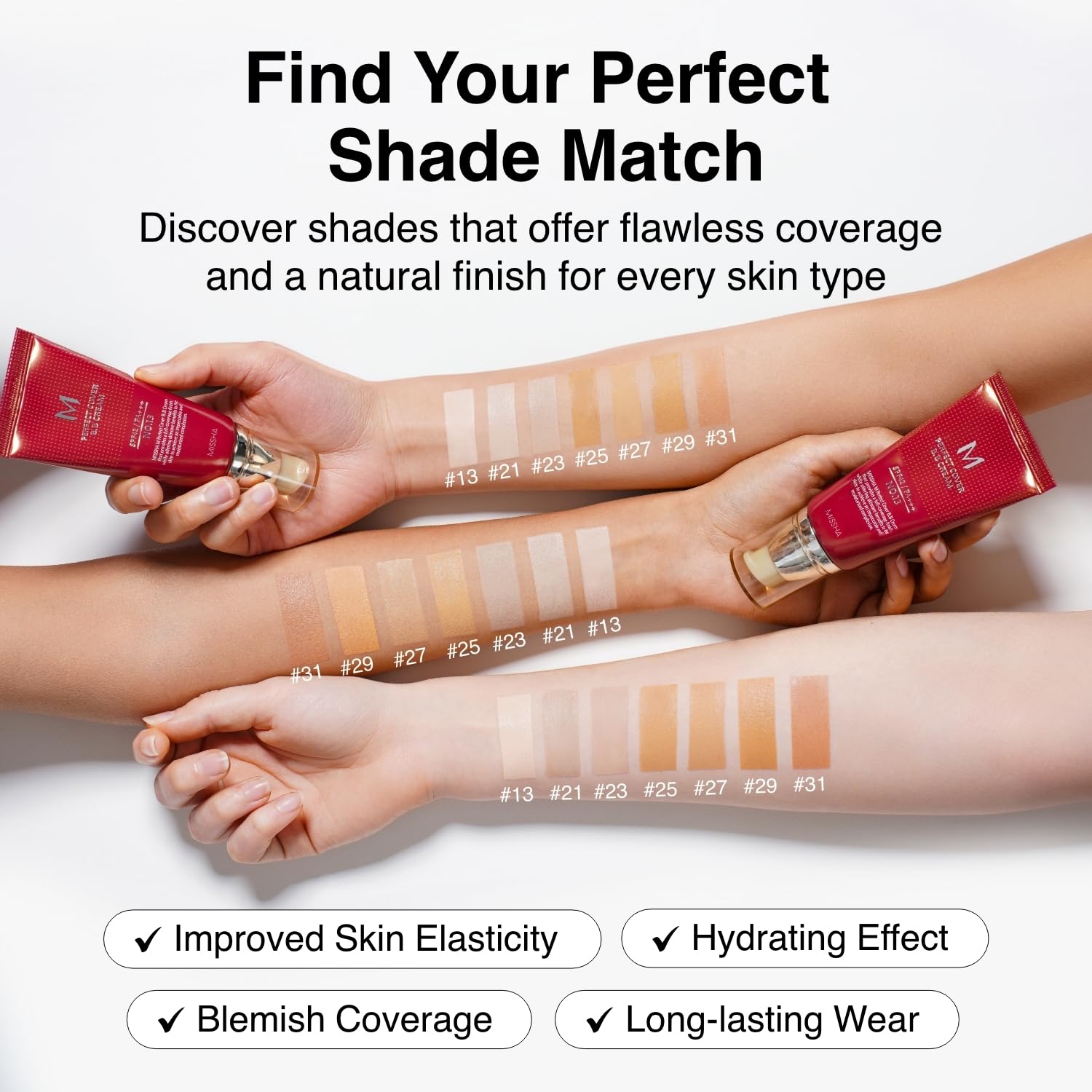 MISSHA M Perfect Cover BB Cream No.25 Warm Beige – SPF 42 PA+++ | Medium Warm Undertone | 1.69 fl oz
