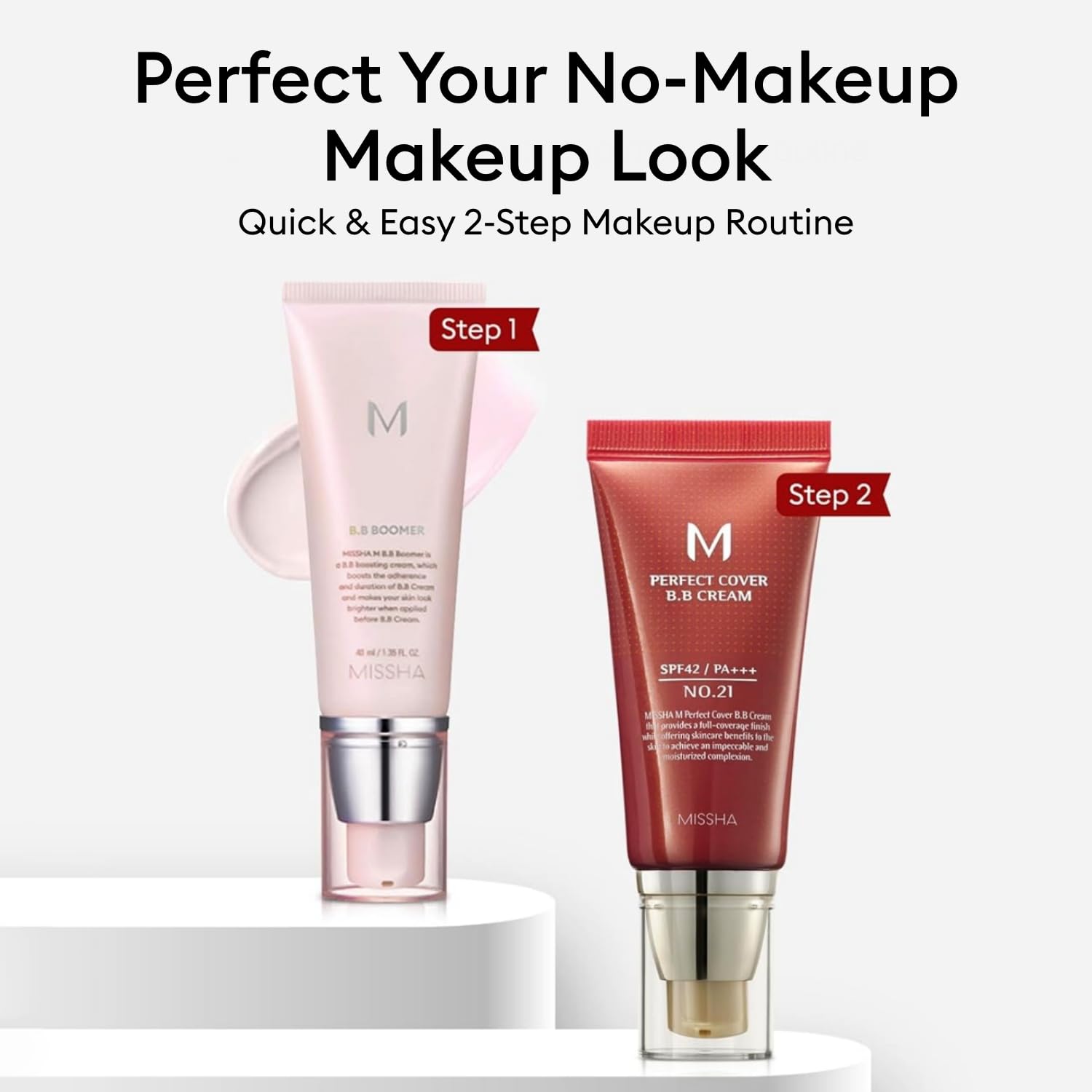 MISSHA BB Essentials Kit — M Perfect Cover BB Cream No.21 Light Beige + M BB Boomer Primer (SPF 42 PA+++)