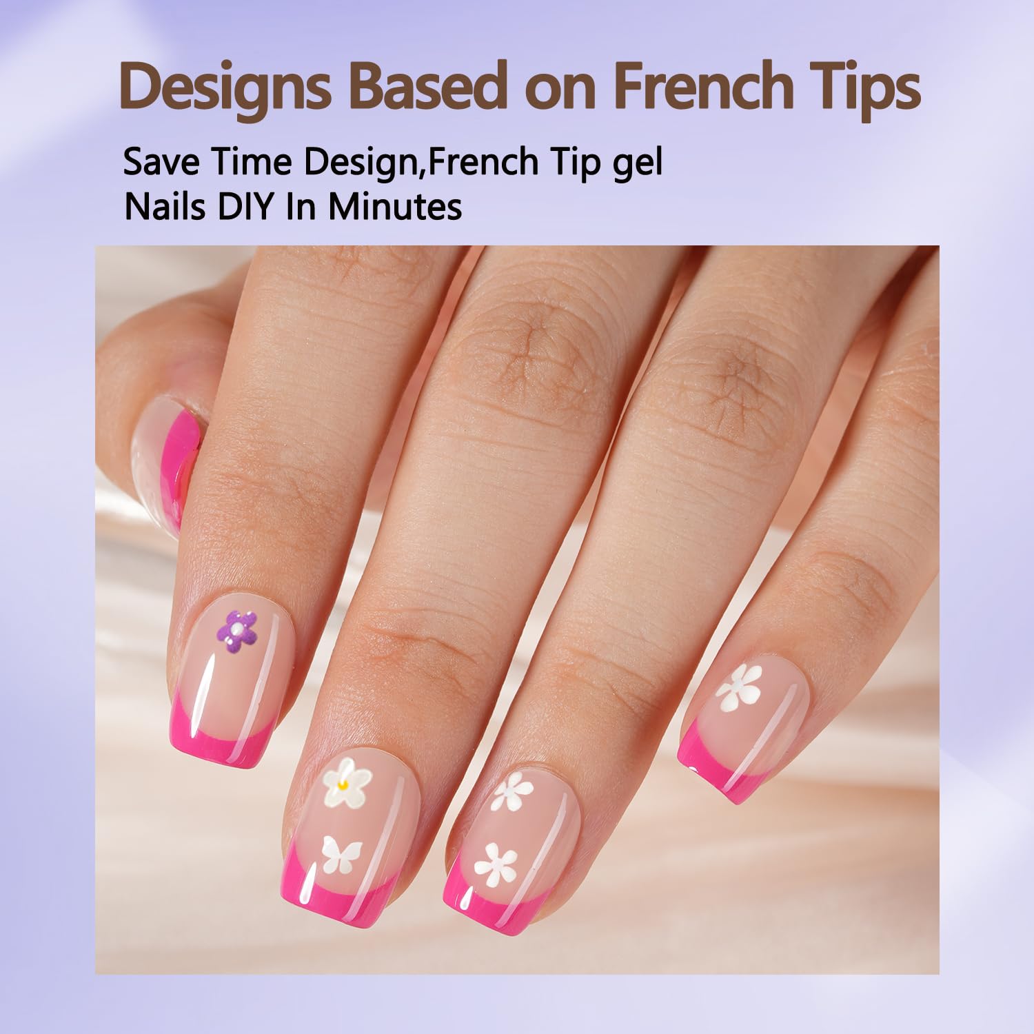 Misssix French Tip Press On Nails – 150Pcs Short Square Gel Tips Starter Kit
