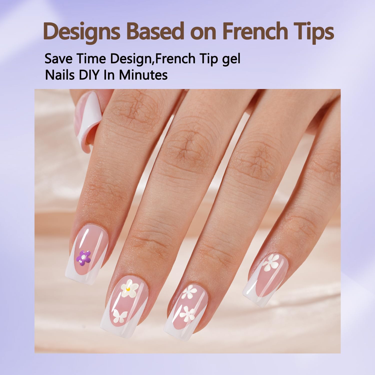 Misssix French Tip Press On Nails – 160Pcs Pink Gel Tips, 16 Sizes