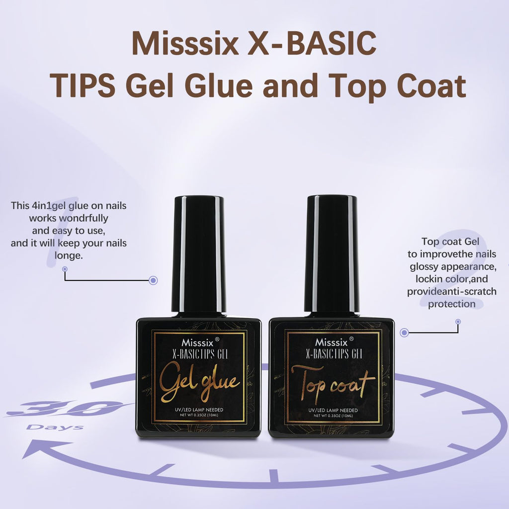 Misssix French Tip Press On Nails – 150 Pcs Short Almond Soft Gel Tips Starter Kit
