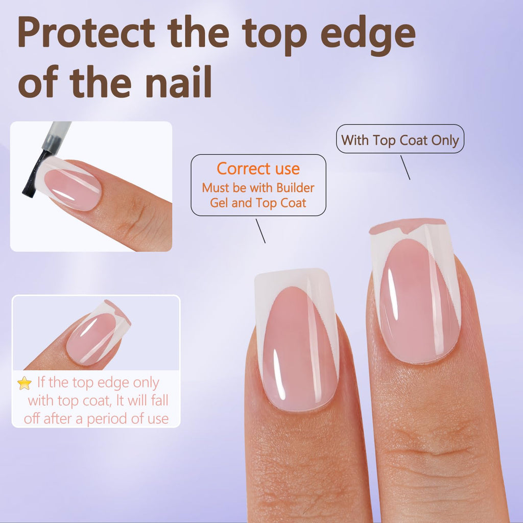Misssix French Tip Press On Nails – 160Pcs Pink Gel Tips, 16 Sizes