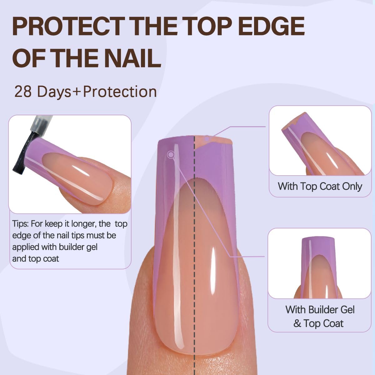 Misssix XBASICTIPS French Tip Press On Nails – 300Pcs Soft Gel Tips, 15 Sizes, No Filing Needed