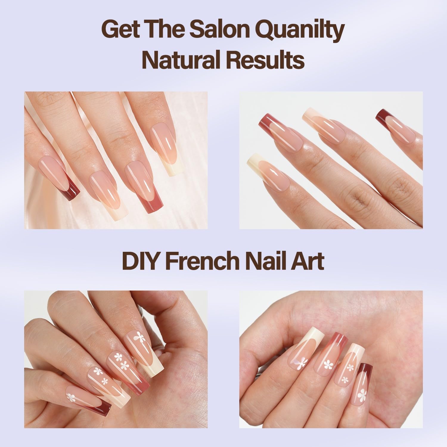 Misssix XBASICTIPS French Tip Press On Nails – 300Pcs Soft Gel Tips, 15 Sizes, No Filing Needed