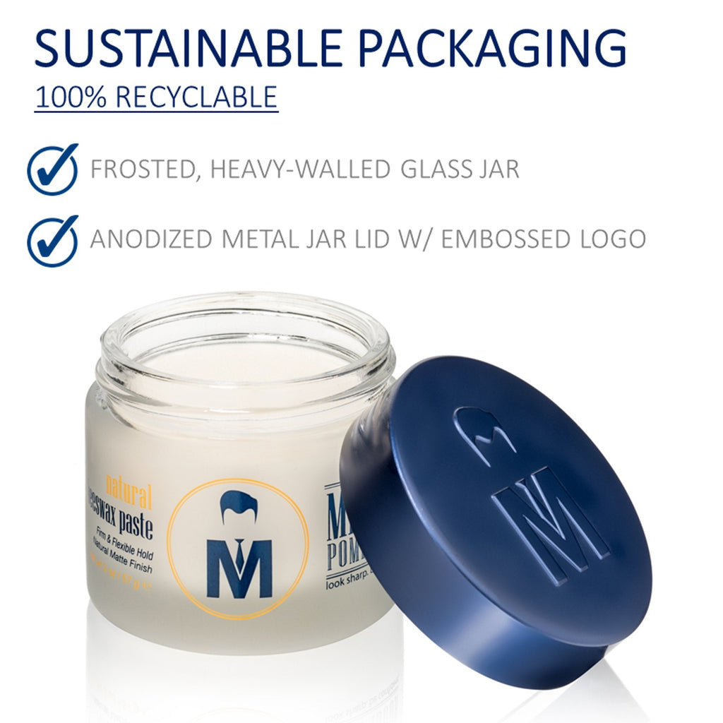 Mister Pompadour Natural Beeswax Paste — High Hold, Matte Finish, Water Based, 2oz